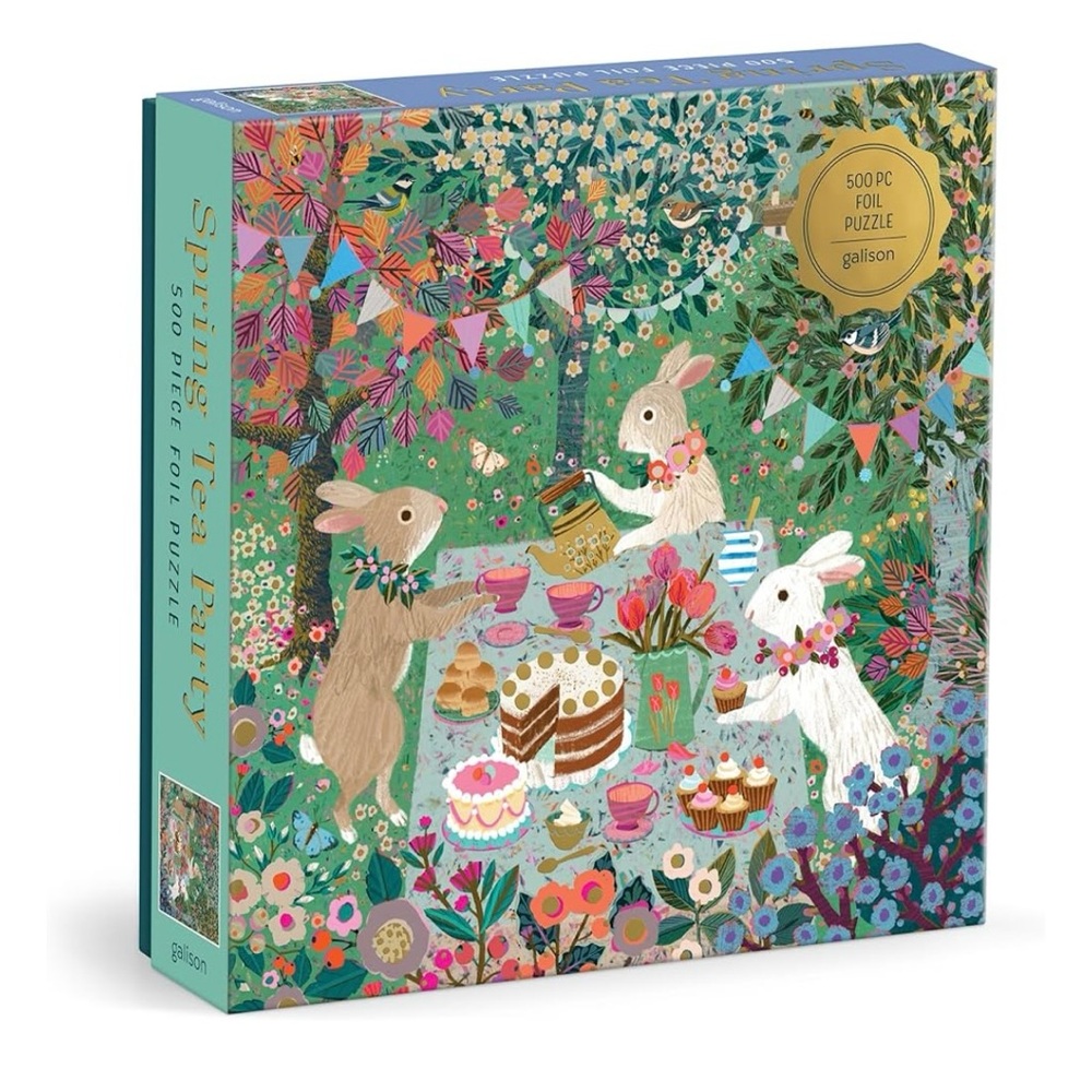 Galison Spring Tea Party Jigsaw Puzzle 500 Piece - used